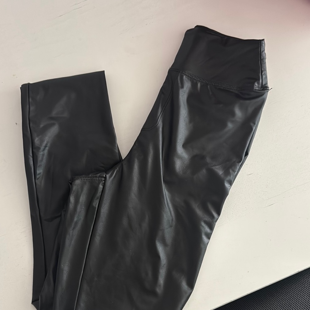 Aerie Black Faux Leather Leggings